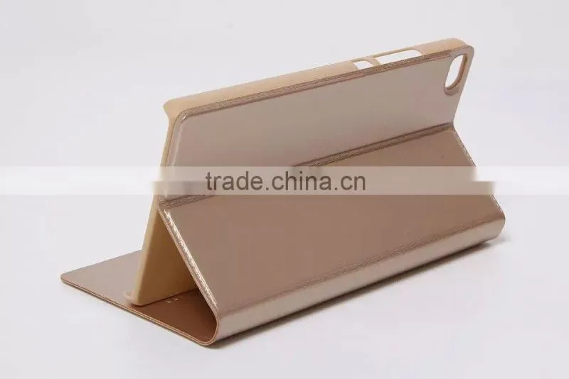 OEM&ODM high quality fashion design wallet view can stand leather cell phone case for Huawei Ascend P8