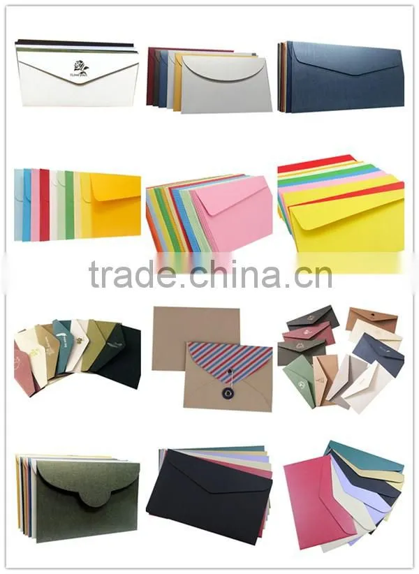 Gold hot stamping luxury paper envelops for gift card