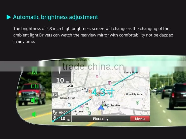 car accessories rearview mirror ultra-high brightness frameless mirror with mirror-link