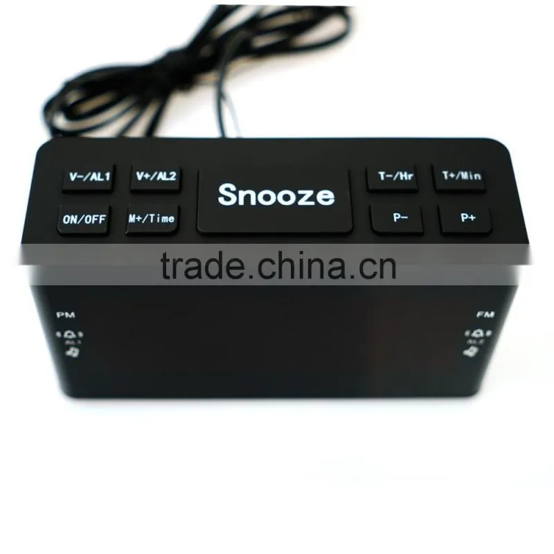 Hotel Digital Alarm Clock Radio Receiver Large Jumbo LED Display Snooze Sleep