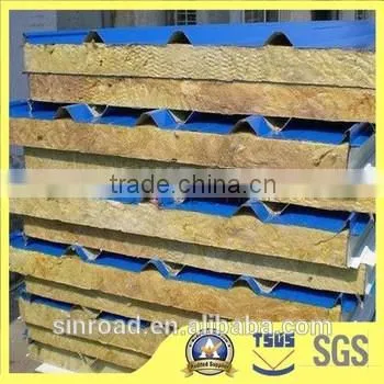 Exterior Wall 80kg/m3 Rock Wool Fireproof Insulation with Metal Coating