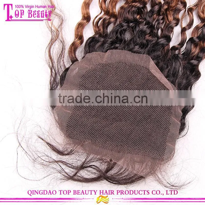 Grade 8a brazilian human virgin hair bundles with lace closure cheap ombre hair extension lace closure
