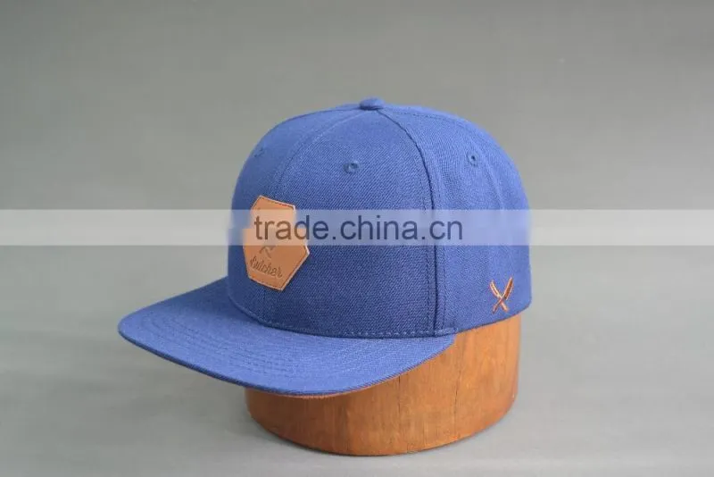 Custom 6 Panel snapback hat with PU Badge