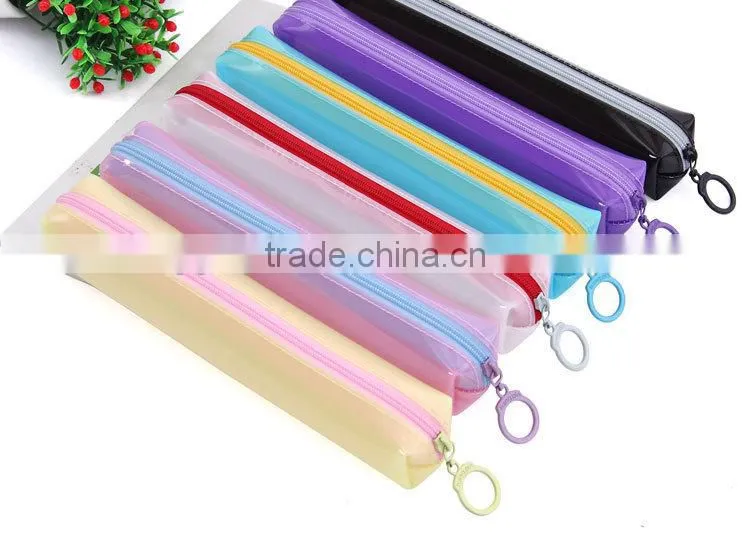 wholesale mini clear plastic candy color pvc eva pencil case for teenagers