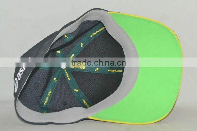 Guangzhou hat factory professional custom 6 panel / 100% polyester/black outdoor sports cap