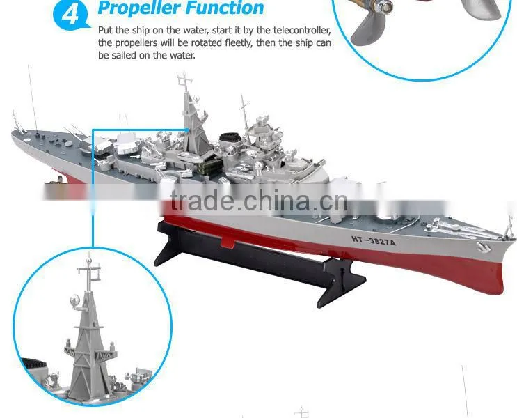 Newest 4CH 1:360 Battleship, rc boat.