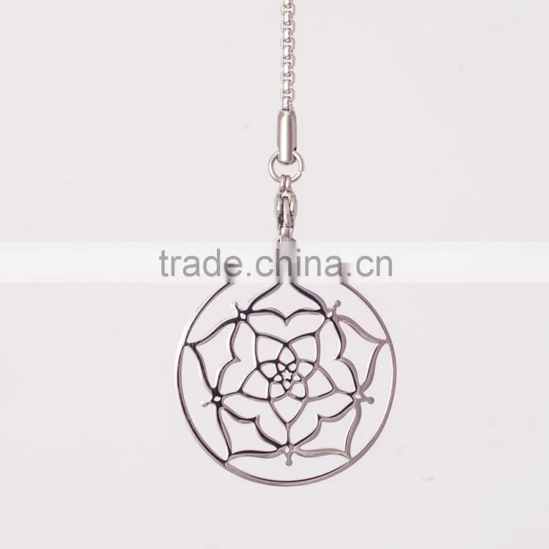 Wholesale chakra jewelry fashion long chain necklaces flower pendant