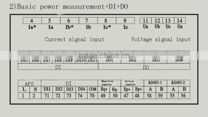 96*96 THREE-PHASE THREE ROW MULTICHANNEL LCD DIGITAL DISPLAY ENERGY METER RH-3D3Y