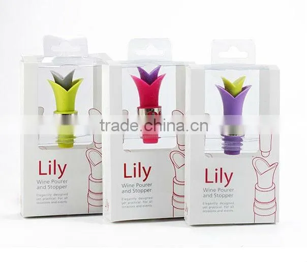 LFGB &FDA standard Silicone multi use in both Wine Stopper and pourer