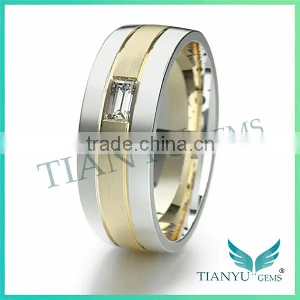 White Gold and Sliver Wedding Rings Foreverone 9 Hearts & Flower VVS1 D-F Square Cut Moissanite Diamond Men Rings