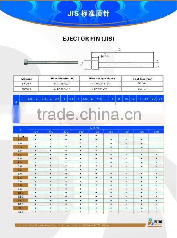 SKD61/SKH51/SKD11 ejector pin