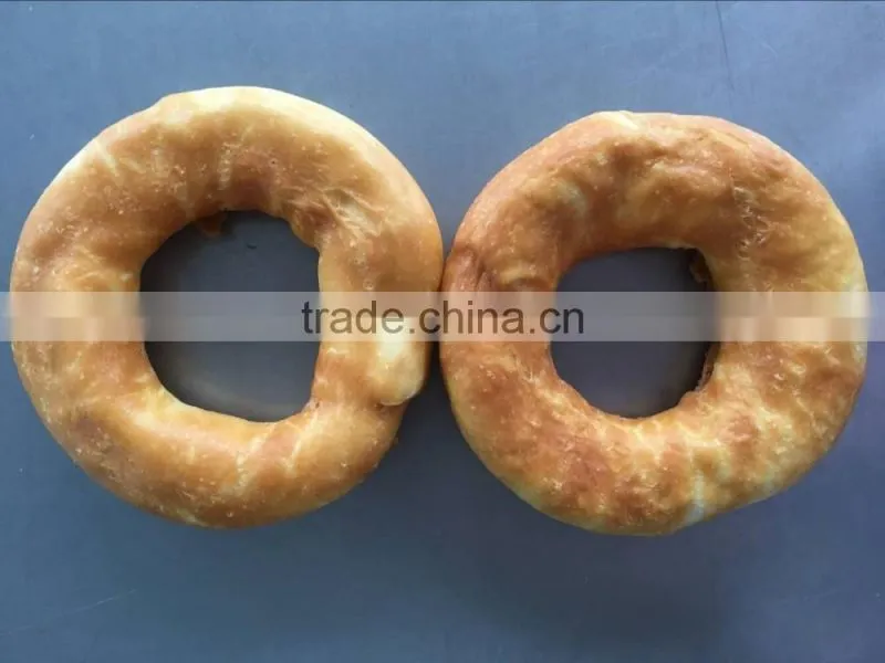 expanded rawhide ring with little chicken wrapped/rawhide dog chewing ring