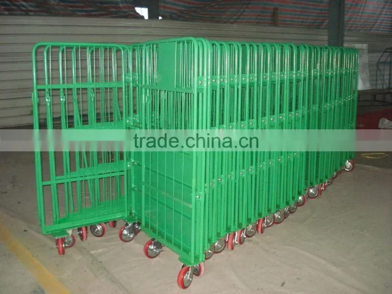 A frame supermarket roll cage,transport wire container