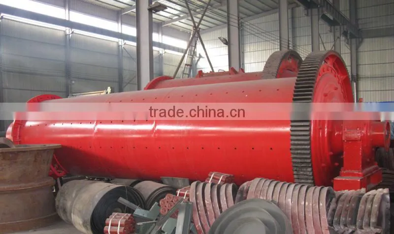 Rubber liner overflow ball mill for silica sand