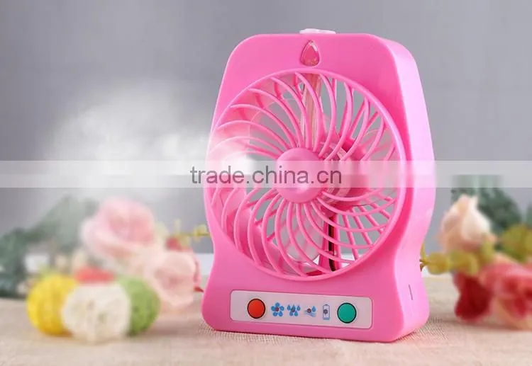 Multifunctional Plastic Portable battery operated mini spray cooling fan water mist fan