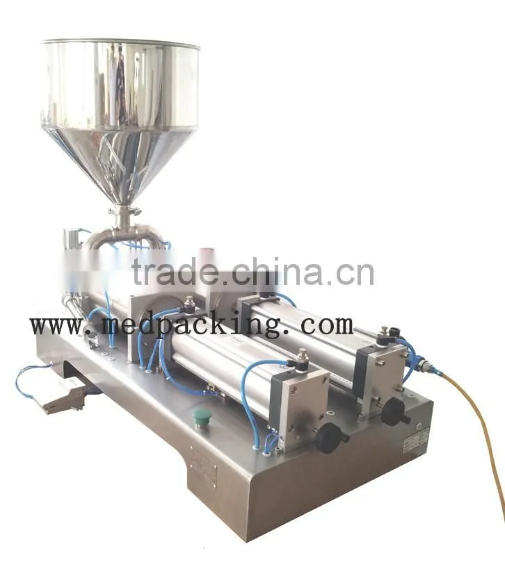 Double Heads Pneumatic Honey Cream Filling Machine For tomato sauce filling machine
