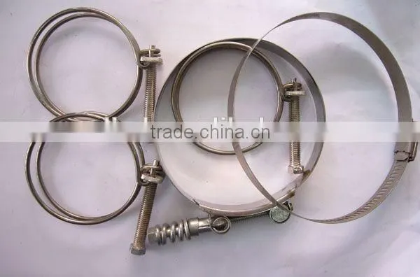 wells CE hardware polished SS304 stainless 316 hose clamps for pipeline
