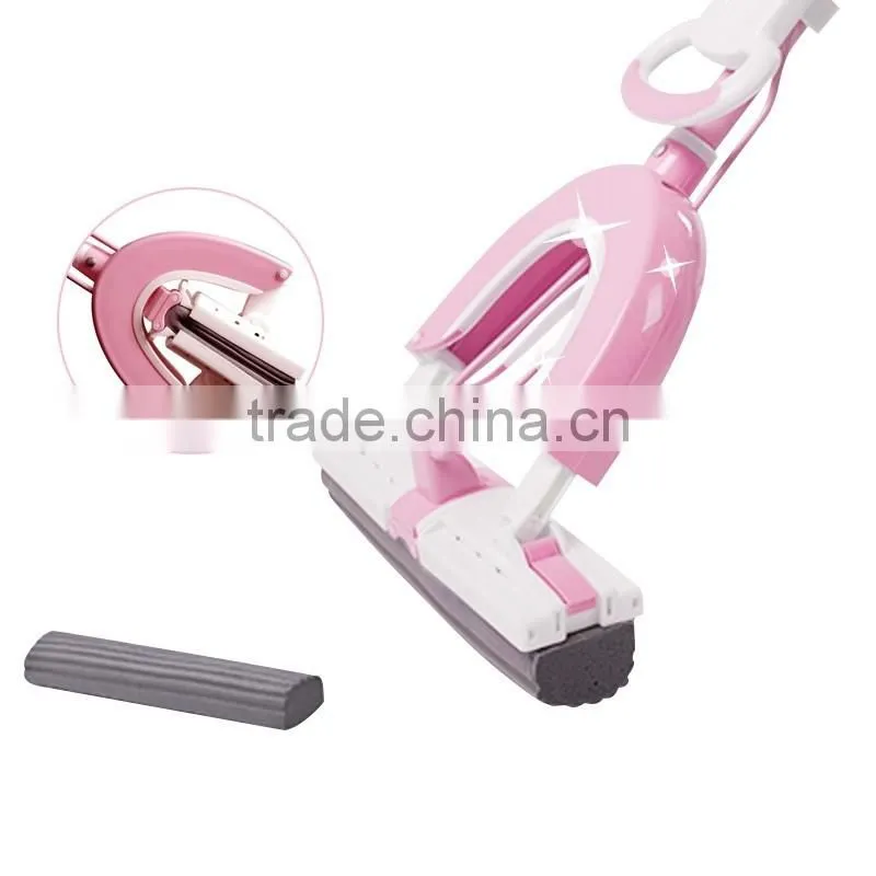 PVA Sponge Squeezing Mop with two mop heads