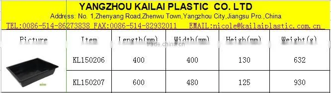 plastic tray without holes tube square pots containers