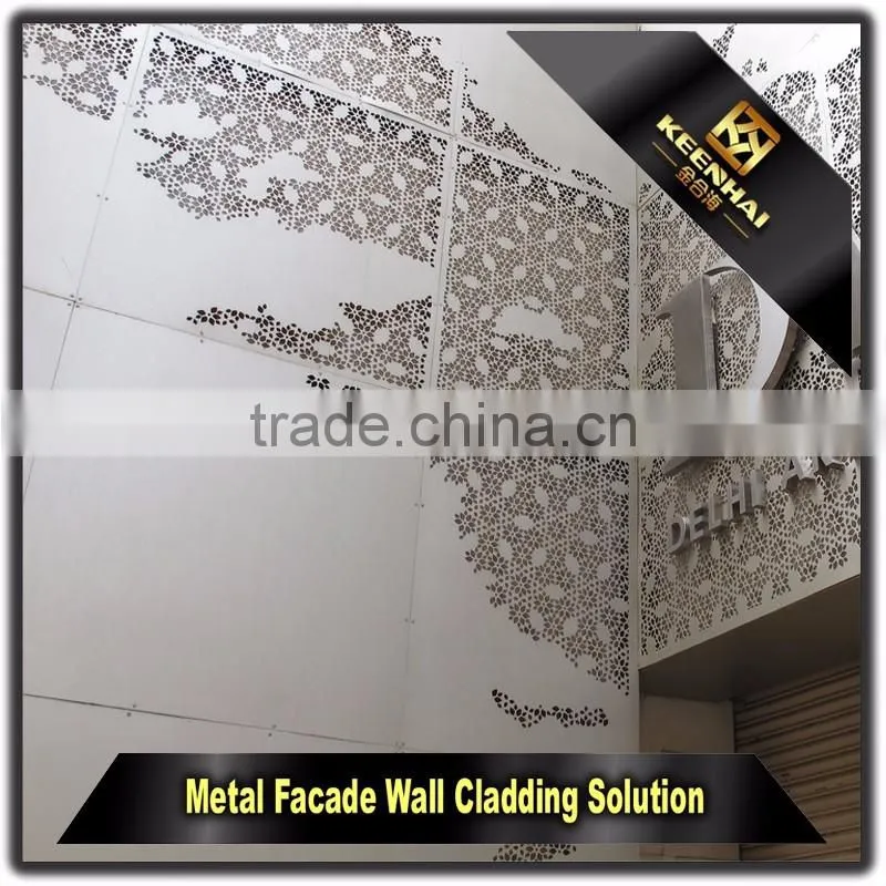 Architectural Laser cutting Aluminium Perforated Facade Panel for Decor