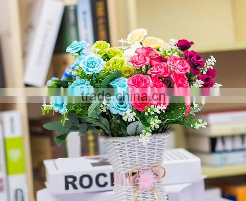 table centerpiece single stem white rose artificial flower
