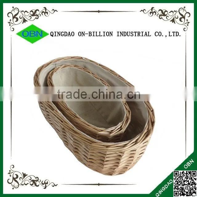 Food grade Christmas rattan wicker bread basket with cover