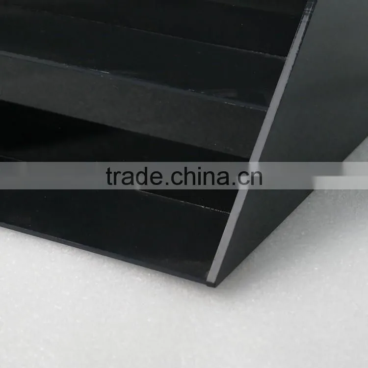 Custom 5 tier Black Perspex Organic Glass Acrylic Displays and Shelf