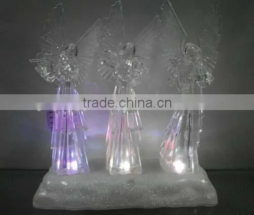 Dongguan acrylic LED christmas angel hold a musical instrument