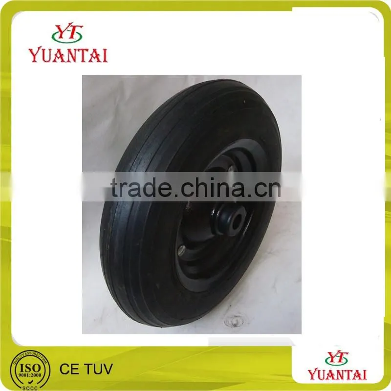 steel rim 8x2.50-4 flat free pu foam wheel