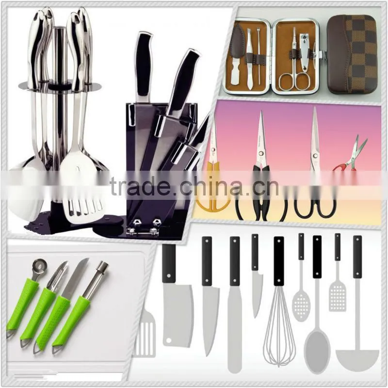 unique steak knife sets with wood handle curved stainless steel kittchen knife