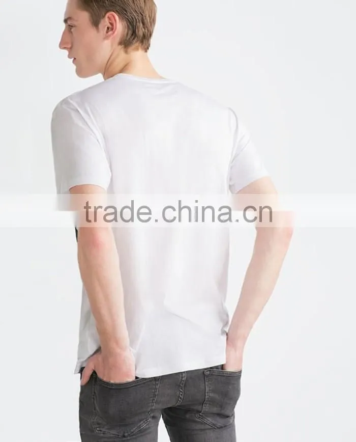 O collar man t-shirt eco-friendly printed wholesale China manufacture
