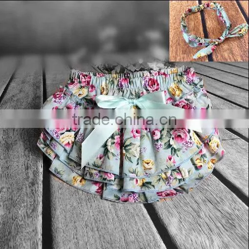 Cute baby cotton bloomer froal diaper cover with bowknot silk ribbon froal patterns to choose from us