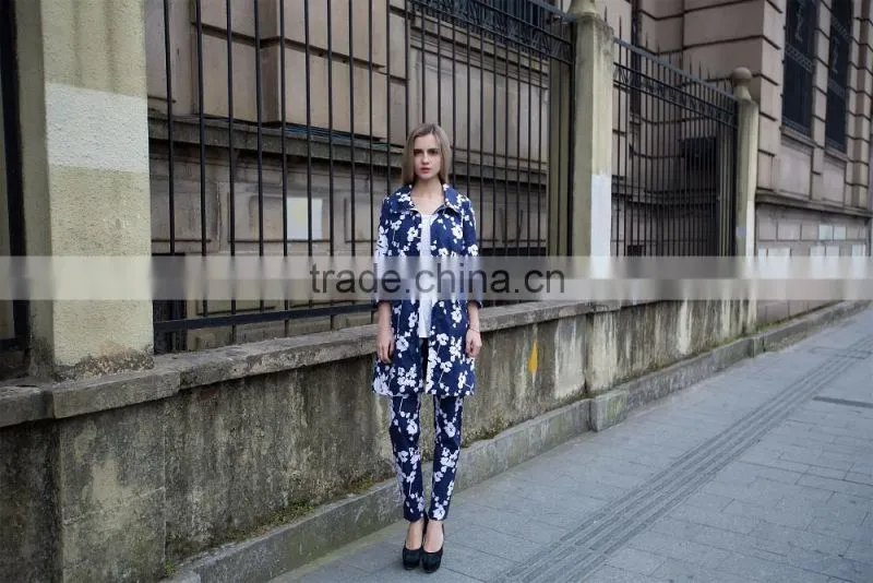 ladies's casual suit print suit for young lady fashion jacket and pant