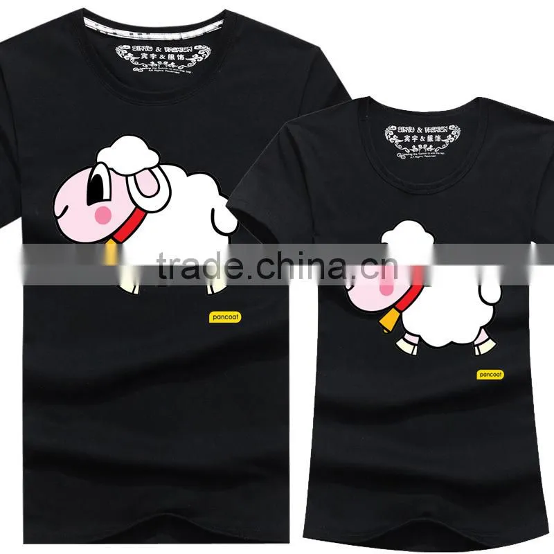 Custom Made Cheap Unique Lovely Cartoon Couple T-Shirts