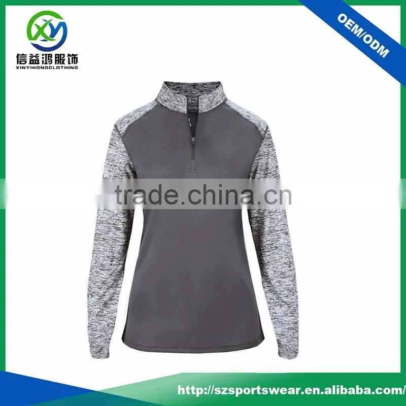 New Arrival Contrast Cation Sleeve and Collar Golf 1 4 Zip Pullover Sweatshirt