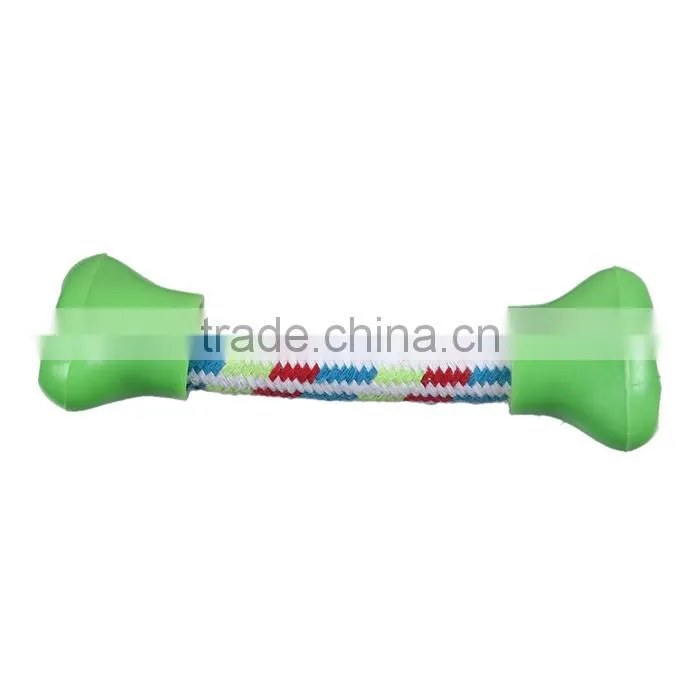 Plastic & Cotton Pet Products Chew Molar Knot Toy Durable Bone Green
