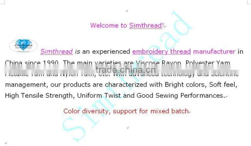 Sewing thread POLYESTER Embroidery Thread 40WT, 1,100yard MINI cones, 61colors/set with plastic box