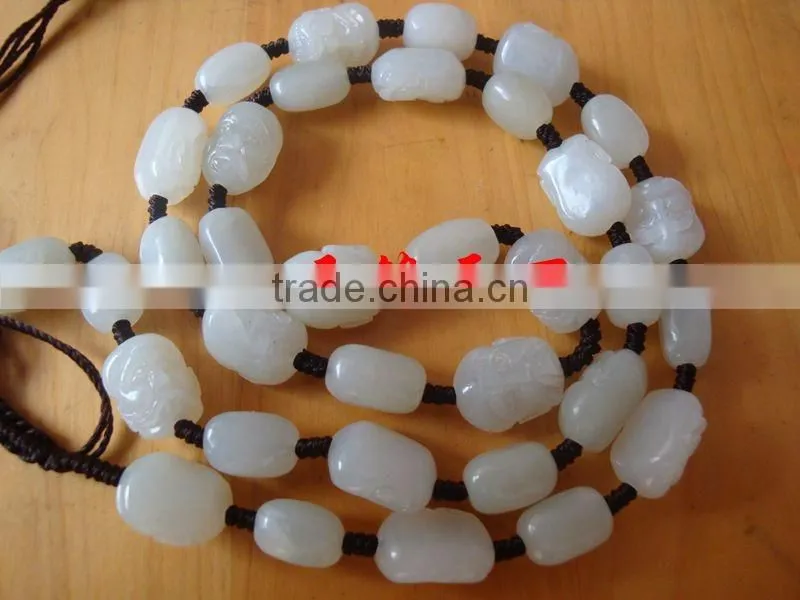 jewels jade Hetian jade jade necklace male eighteen Arhats handmade Jade Pendant Necklace Chain Lanyard Mens Genuine jade stone