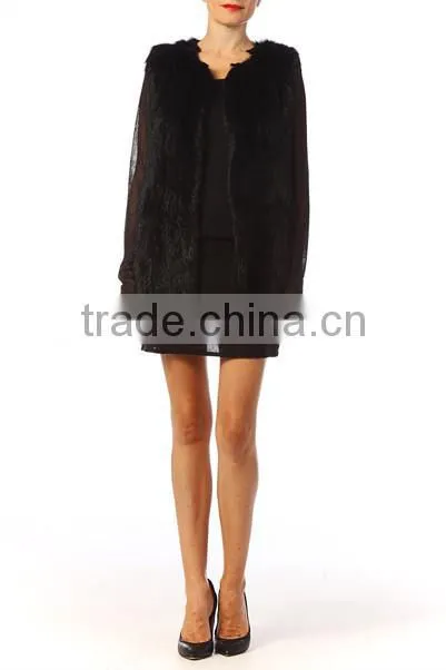 YR305 Basic Style Top Quality Thick Knit Rabbit Fur Vest Lots of colors
