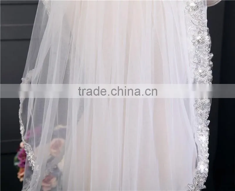 2017 wholesale bridal veils hot sale short elegant bridal wedding veils short Tulle Wedding Bridal Veils HL28