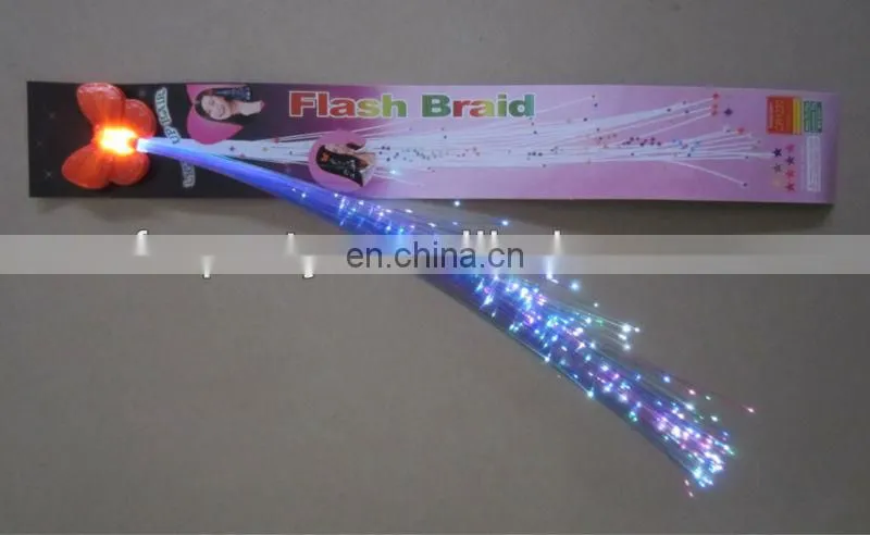 LHW-0075 Butterfly LED flashing fiber optic hair clip
