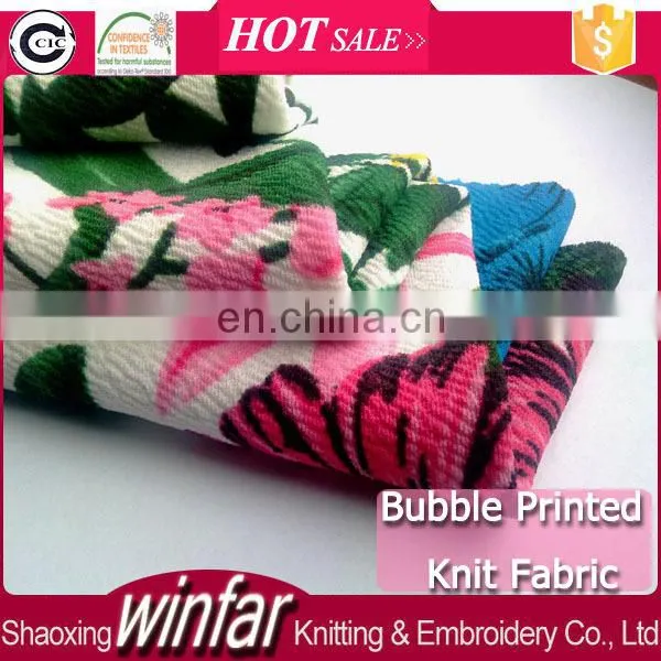 Winfar Knitting textile polyester DTY composition print bubble fabric