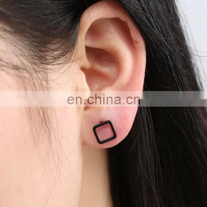 Matte Simple geometric triangle square multicolor earrings