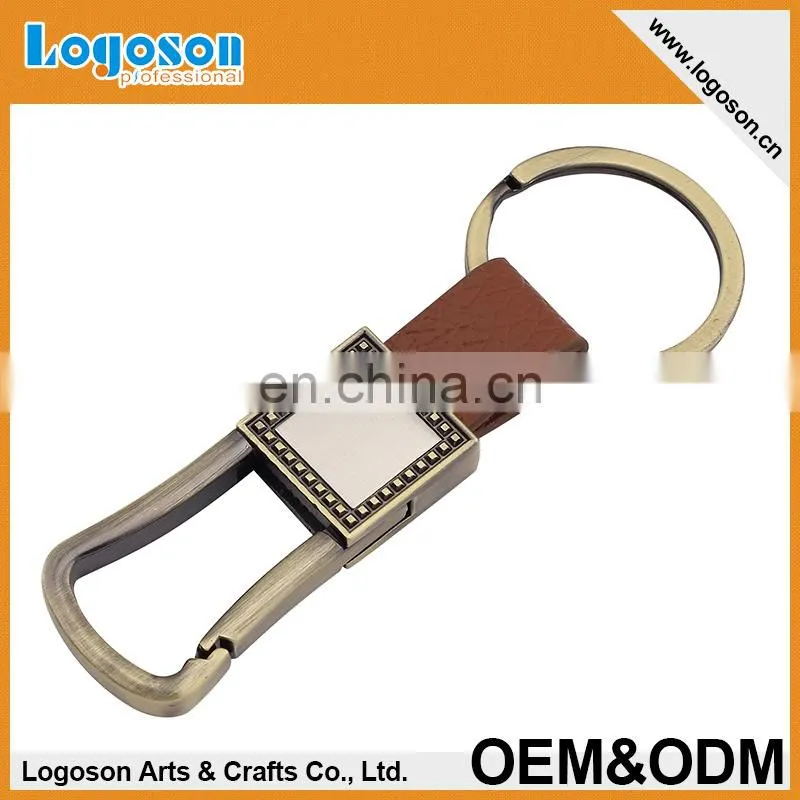Promotional Souvenirs Custom leather keychain keyring