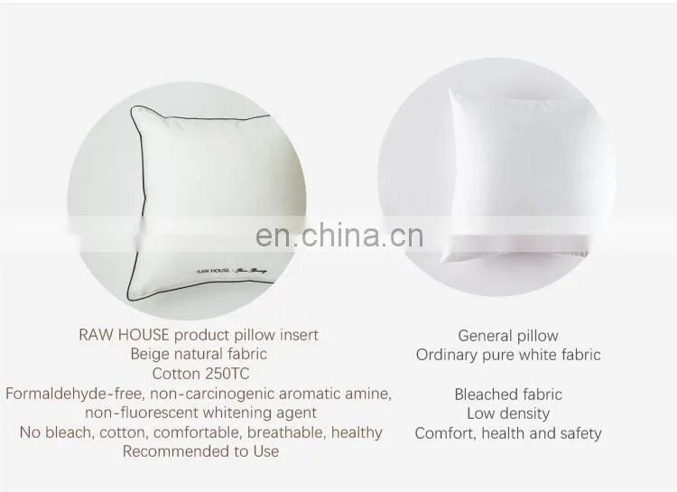 RAWHOUSE square cotton 100 white throw pillow insert cushion insert
