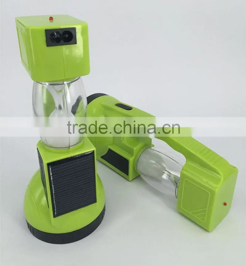 2 IN 1 multi purpose solar rechargeable plastic torch led light
