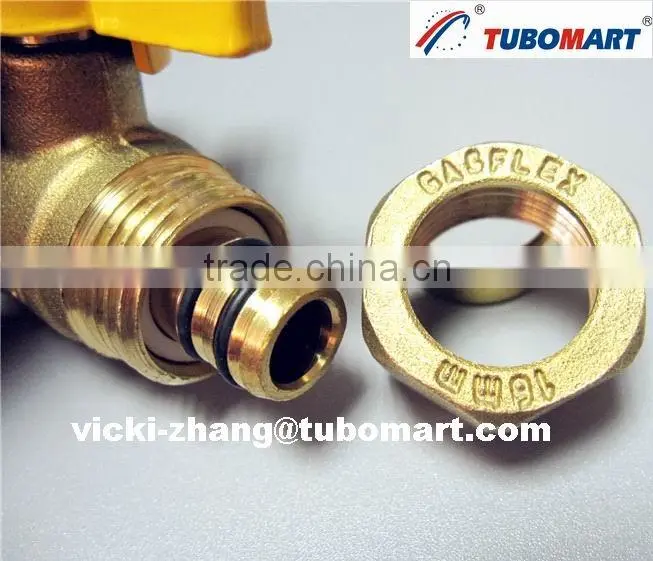 Gas compression fittings gas control valve for pex al pex gas pipe