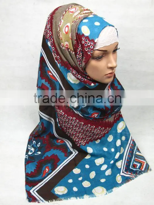 S779 Hot Sale big size Cotton Twill muslim headScarf arabic long scarf