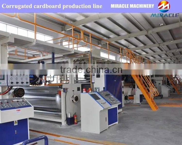 Corrugated cardboard production line for sale, fluted cardboard making machine