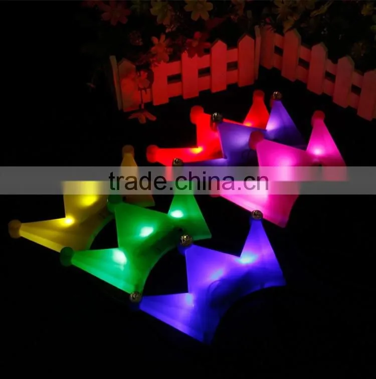 Children Kids Party Birthday Festival LED Light Cap Hat Crown King/ Princess Girls Handmade Headband